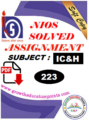 Nios 10th Class Solved Assignment- Indian Culture and Heritage (223) English Medium 2021-22