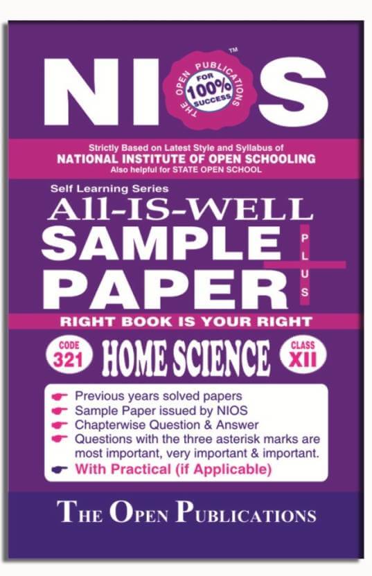 Nios Sample Paper Home Science (321) 12th Class