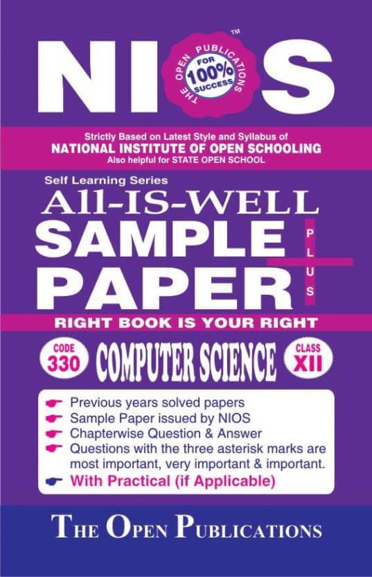 Nios Sample Paper Computer Science (330) 12th Class