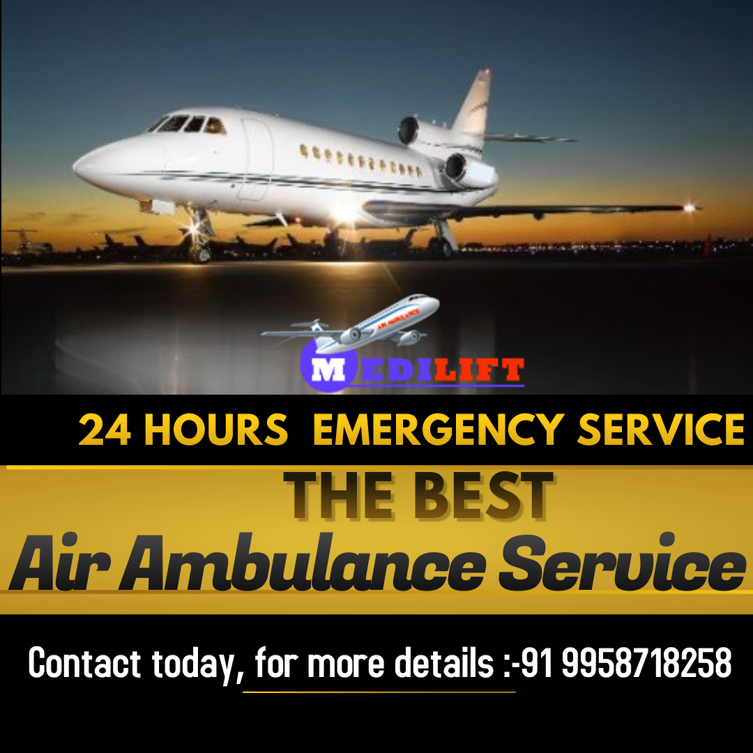 Book the Supreme Air Ambulance Service in Bangalore by Medilift with Professional MD Doctor