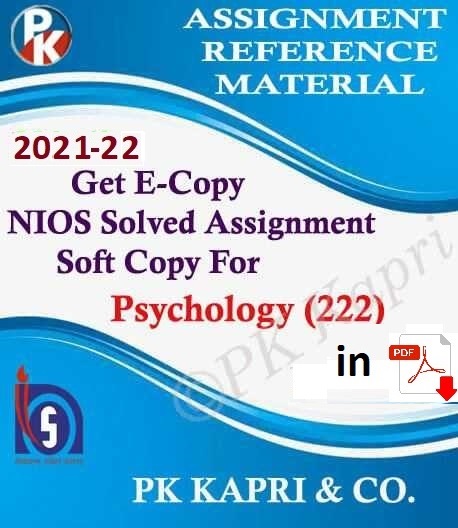 Online NIOS Solved assignment 2022 Psychology (222) in English Medium @ 9643289714