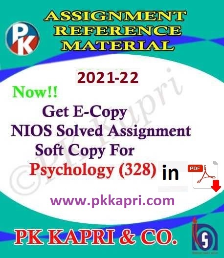 Online NIOS Solved assignment 2022 Psychology (328) in English Medium @ 9643289714