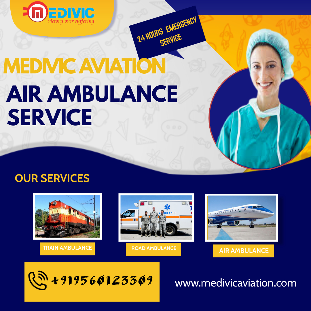 Take Absolute ICU Air Ambulance Services in Kolkata by Medivic