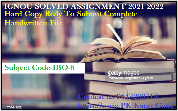 IBO 6 GNOU Online  Handwritten Assignment File in Hindi 2022