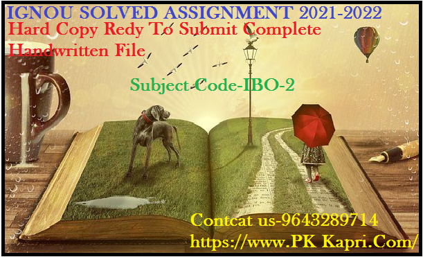 IBO 2 IGNOU Online  Handwritten Assignment File in English 2022