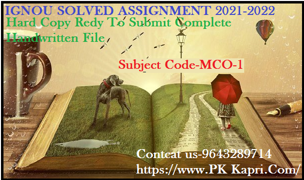 MCO 1 IGNOU  Handwritten Assignment File in English 2022