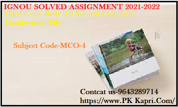MCO 3 IGNOU  Handwritten Assignment File in English 2022