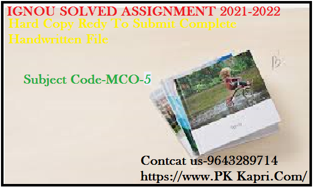 MCO 4 IGNOU  Handwritten Assignment File in English 2022