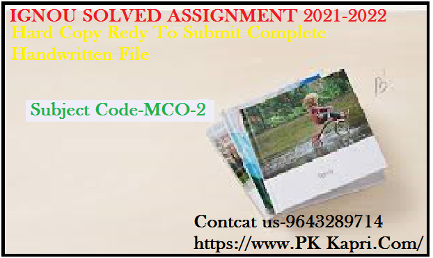 MSO 2 GNOU Online  Handwritten Assignment File in Hindi 2022