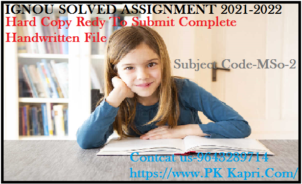 MSO 2 GNOU Online  Handwritten Assignment File in English 2022
