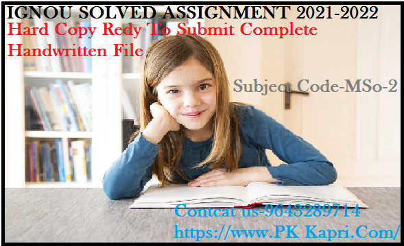 MSO 3  IGNOU  Handwritten Assignment File in English 2022