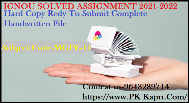 MGPE 11 IGNOU  Online Handwritten Assignment File in English 2022