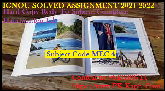 MEC 4 IGNOU  Handwritten Assignment File in English 2022