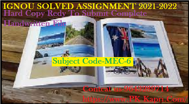 MEC 6 IGNOU  Handwritten Assignment File in English 2022