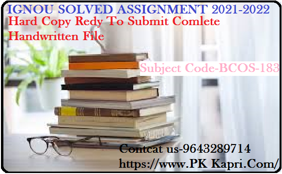 BCOS183 IGNOU  Handwritten Assignment File in English 2022