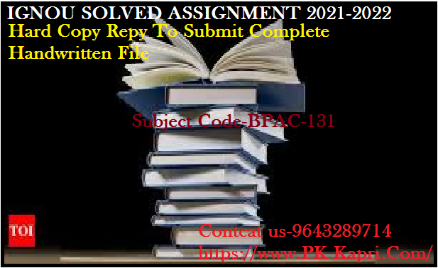 BPAC 131 IGNOU Online  Handwritten Assignment File in English 2022