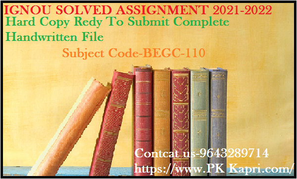 BEGC 110 IGNOU Online  Handwritten Assignment File in English 2022