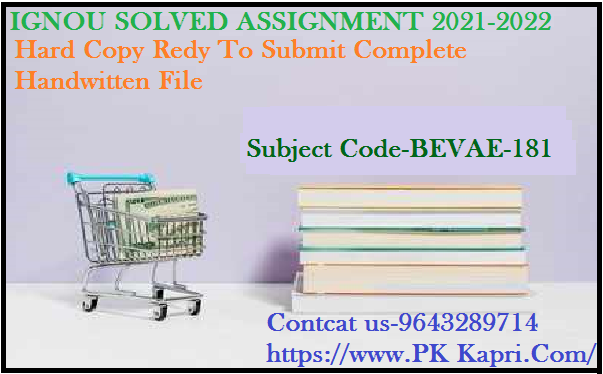 BEVAE 181 IGNOU  Handwritten Assignment File in Hindi 2022