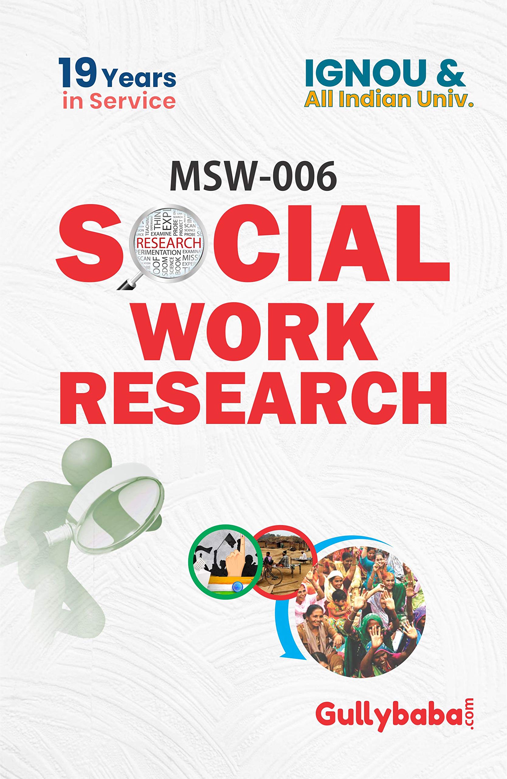 LATEST Gullybaba IGNOU 1st Year MA  MSW-006 Social Work Research IGNOU Help Book