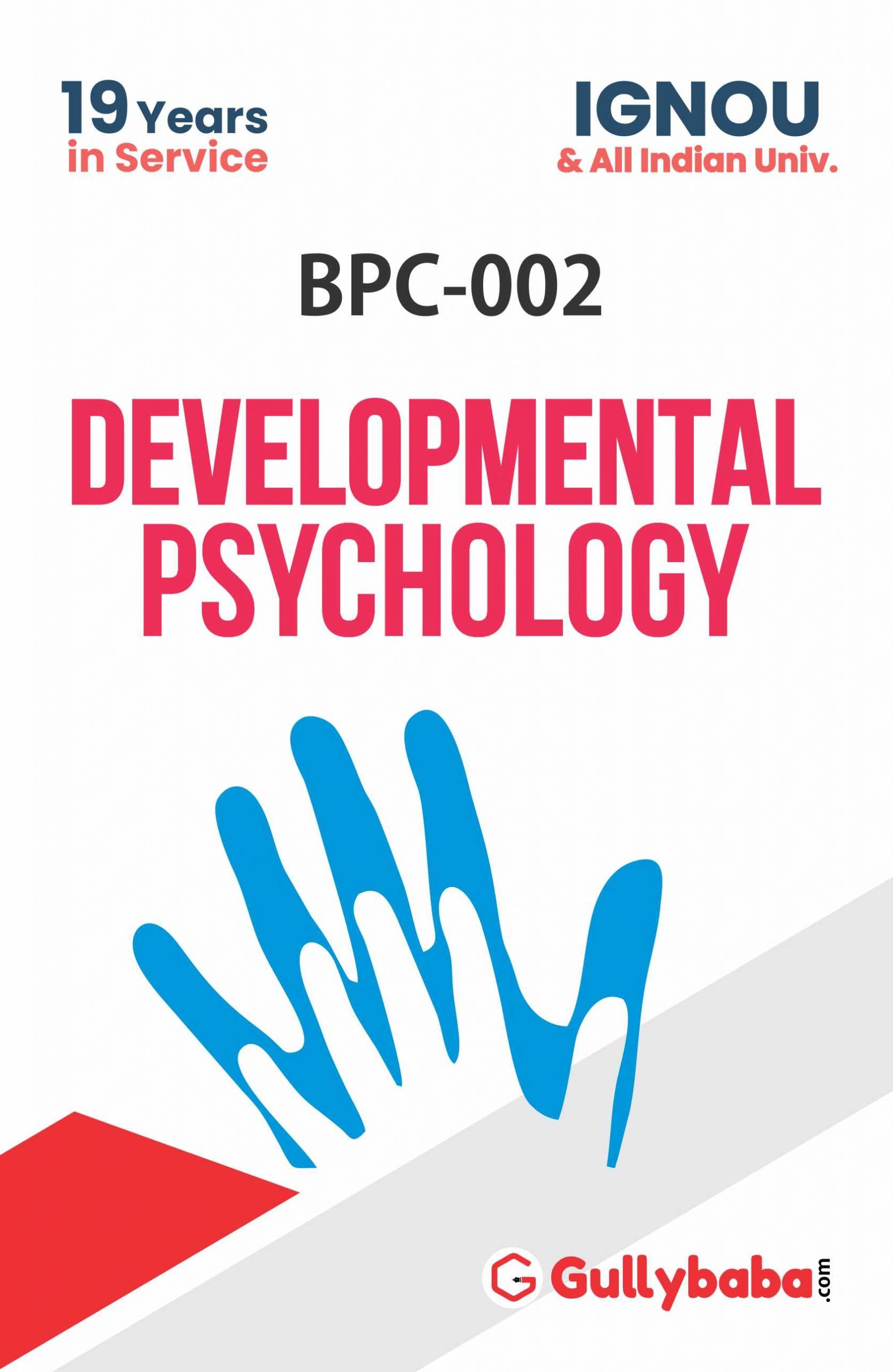 LATEST Gullybaba IGNOU 1st Year BA Psychology  BPC-02 Developmental Psychology in English IGNOU Help Book
