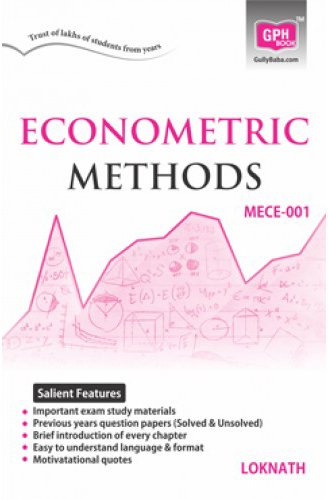 NEW Gullybaba Ignou MA (Latest Edition) MECE-1 Econometrics Methods, IGNOU Help Books with Solved Sample Question Papers and Important Exam Notes