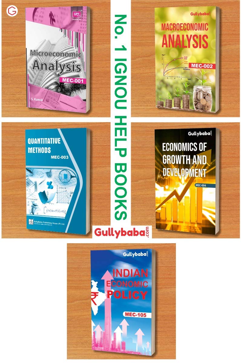 NEW IGNOU MA Economics MEC-1 MEC-2 MEC-3 MEC-4 MEC-105 (English Medium) First Year COMBO of IGNOU Help Books with Solved Previous Years Question Papers Important Exam Notes