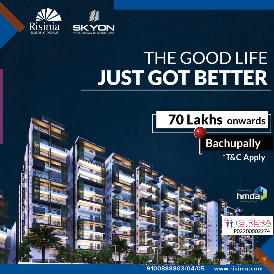 2 and 3BHK Gated Community Apartments in Bachupally | skyon by Risinia