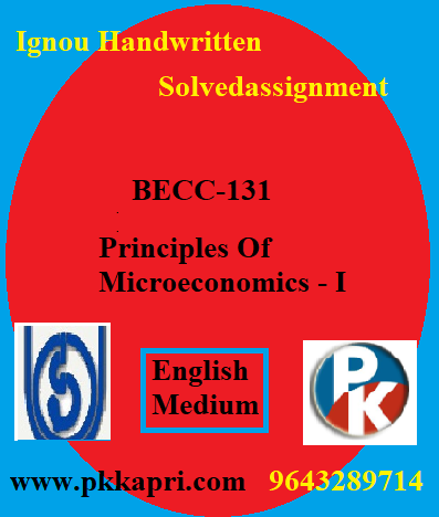 IGNOU Mathematical Methods in Economics-I BECC 102 Handwritten Assignment File 2022