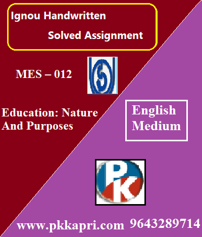 IGNOUDESIGN AND DEVELOPMENT OF SEL LEARNING PRINT MATERIALS MES-112 Handwritten Assignment File 2022