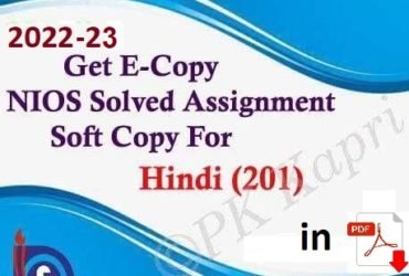 Nios Hindi 201 Solved Assignment Handmade File 2024 Hindi Medium