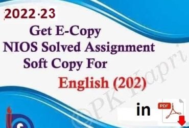 Nios English 202 Solved Assignment Handmade File 2024 English Medium