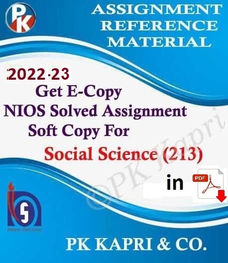 Nios Social Science 213 Solved Assignment Handmade File 2024 English Medium