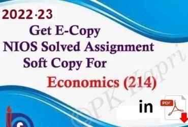 Nios Economics 214 Solved Assignment Handmade File 2024 Hindi Medium