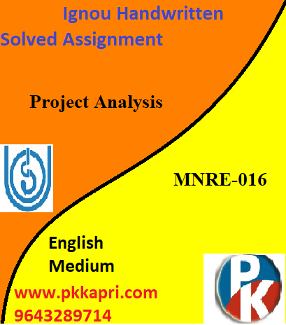 IGNOU Project Analysis MNRE-016 Handwritten Assignment File 2022