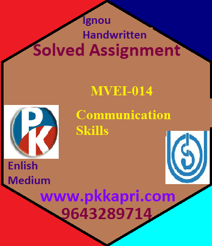 IGNOU Communication Skills MVEI-014 Handwritten Assignment File 2022