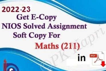 Best Nios Mathematics 211 Solved Assignment Handwritten Scanned Pdf Copy in English Medium