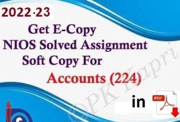 Best Nios Accountancy 224 Solved Assignment Handwritten Scanned Pdf Copy in English Medium