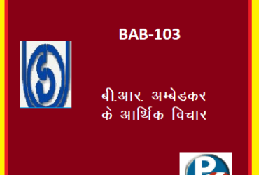 IGNOU BAB 103:Economic Thought of B.R. Ambedkar hindi medium Handwritten Assignment File 2022