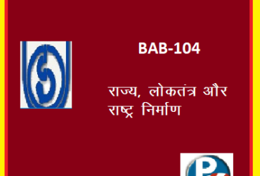 IGNOU BAB 104:State Democracy and Nation Building hindi medium Handwritten Assignment File 2022