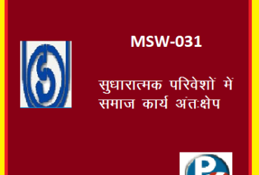 IGNOU Social Work Intervention in Correctional Settings (MSW 031) HINDI MEDIUM Handwritten Assignment File 2022