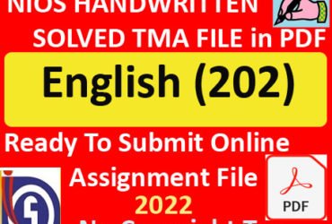 Nios English 202 Solved Assignment Handwritten Scanned Pdf Copy in English Medium