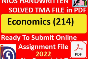 Nios Economics 214 Solved Assignment Handwritten Scanned Pdf Copy in English Medium