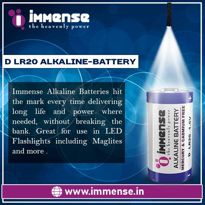 Ultra D Size Alkaline battery with high performance Immense