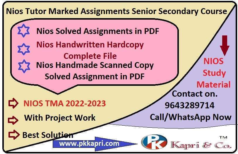 Online Nios Solved Assignment Download for 2024 Exam