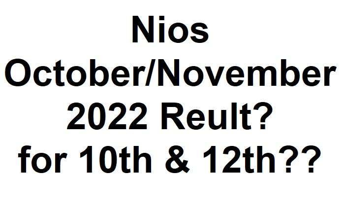 Nios October Exam Result