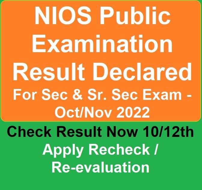 Nios October Result 2022 Declared | Know How To Check Your Results