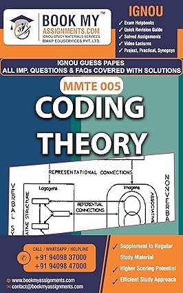 BUY Best IGNOU MMTE 005 Coding Theory Study Material GUESS PAPER English Medium
