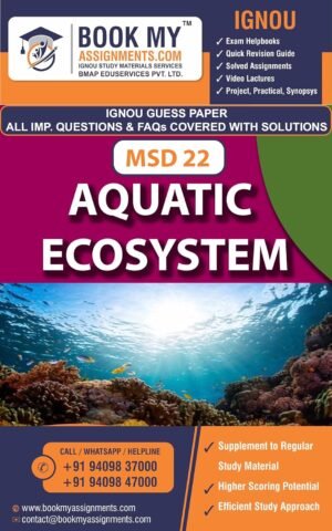 BUY IGNOU BOOK IGNOU MSD 22 Aquatic Ecosystem English Medium