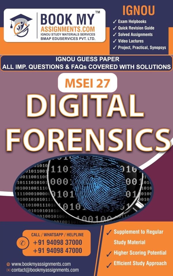 BUY IGNOU Best Guess Paper English Medium for MSEI 027 Digital Forensics