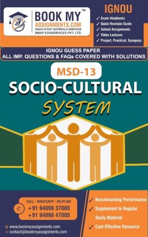 BUY IGNOU Best Study Material English Medium MSD 13 Socio-Cultural System